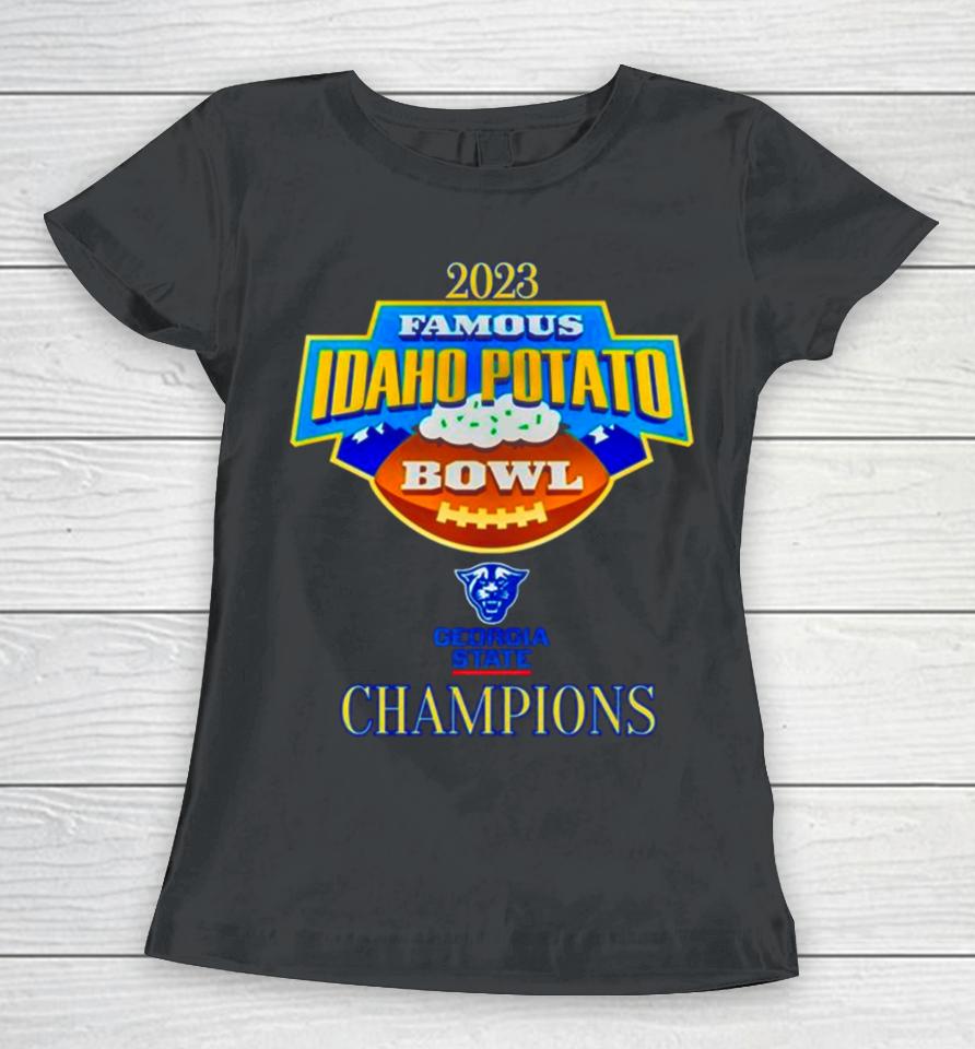 Georgia State Panthers 2023 Famous Idaho Potato Bowl Champions Women T-Shirt