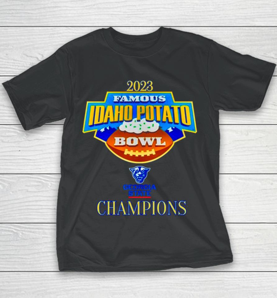 Georgia State Panthers 2023 Famous Idaho Potato Bowl Champions Youth T-Shirt