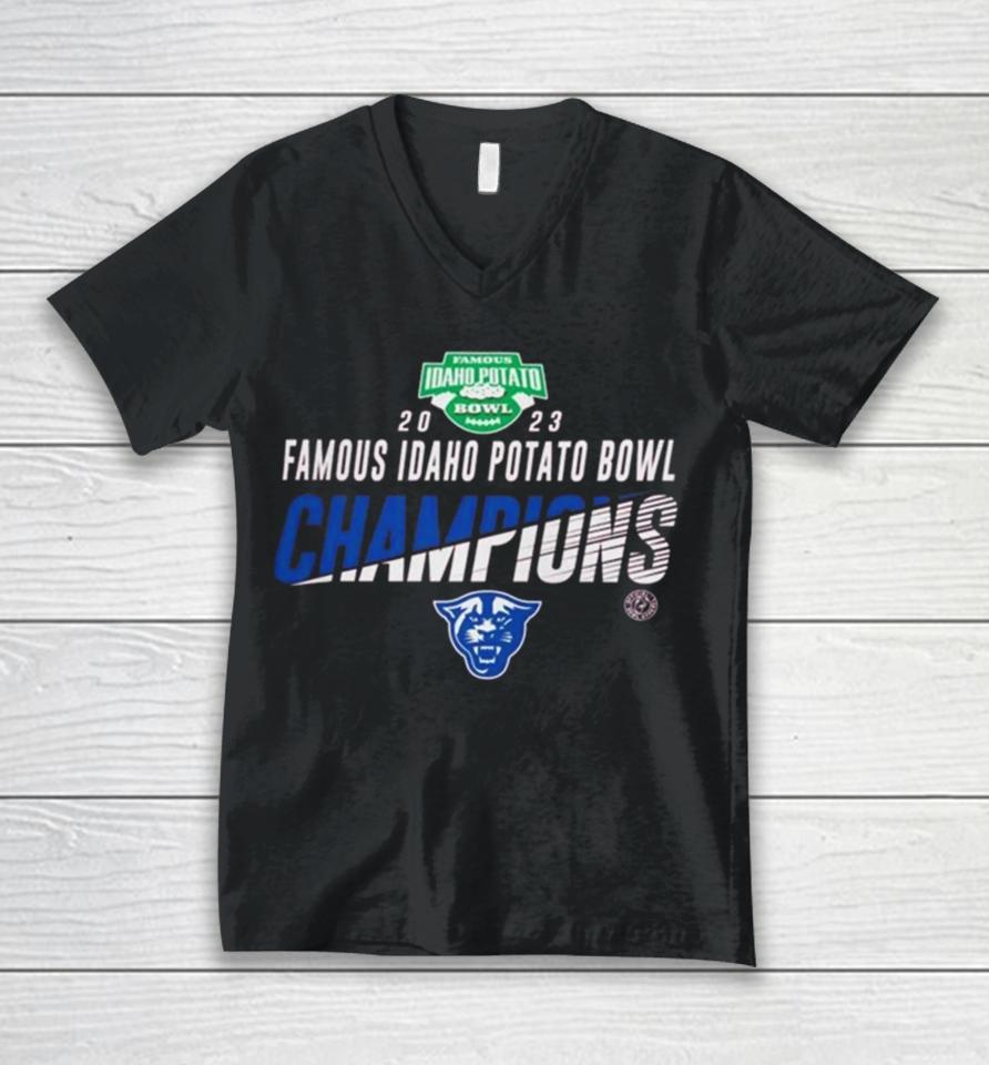 Georgia State Panthers Champions 2023 Famous Idaho Potato Bowl Unisex V-Neck T-Shirt