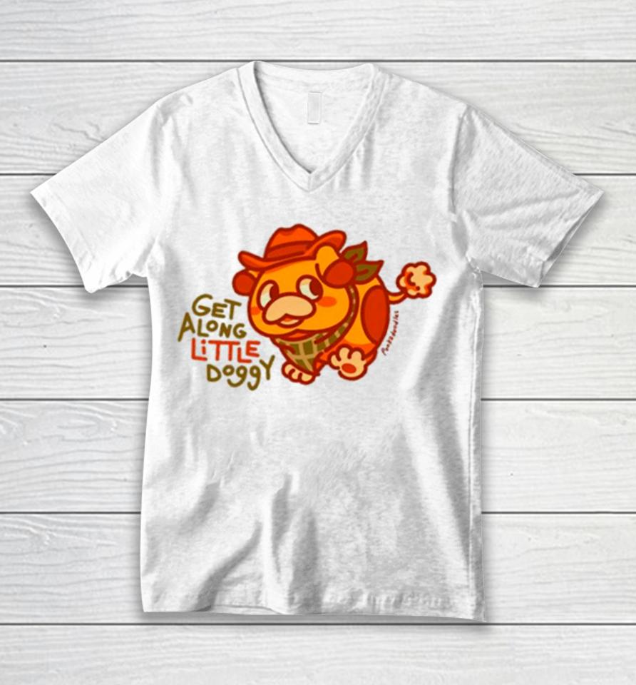 Get Along Little Doggy Unisex V-Neck T-Shirt
