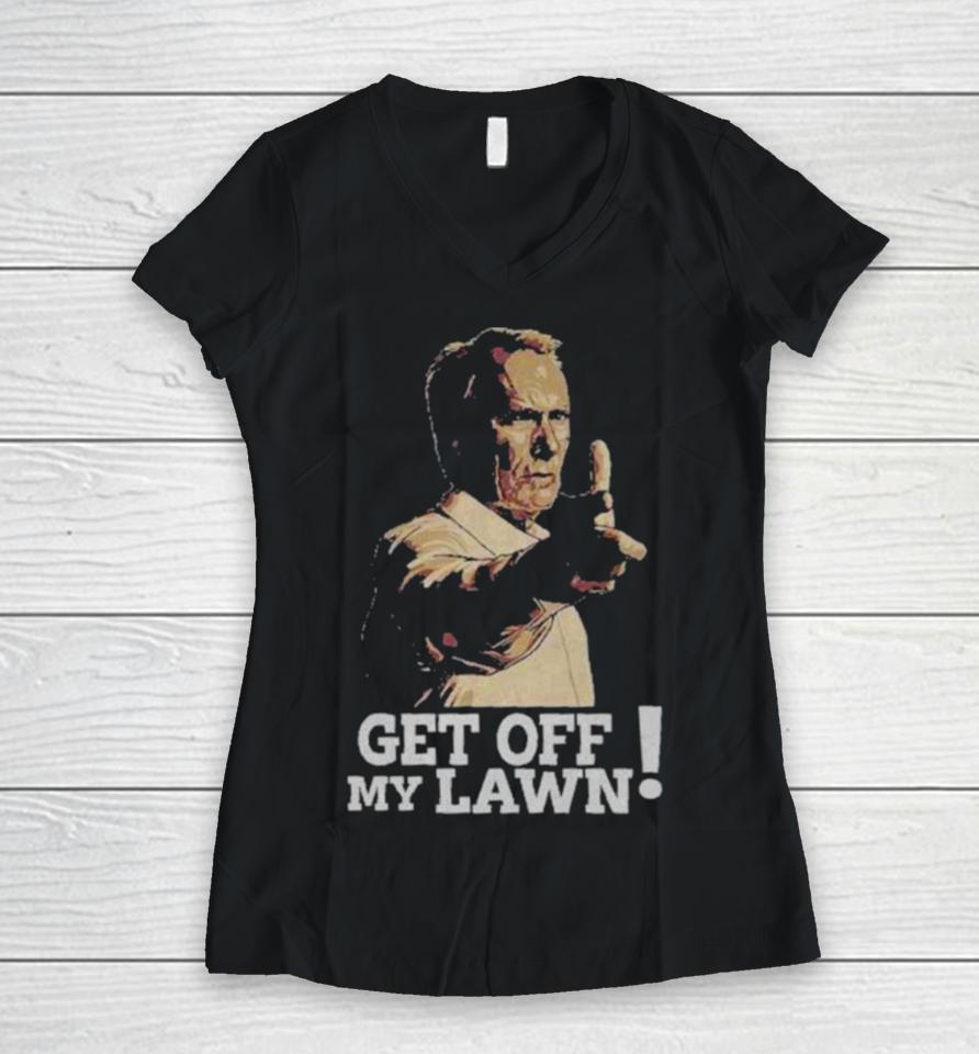 Get Off My Lawn Vintage Women V-Neck T-Shirt