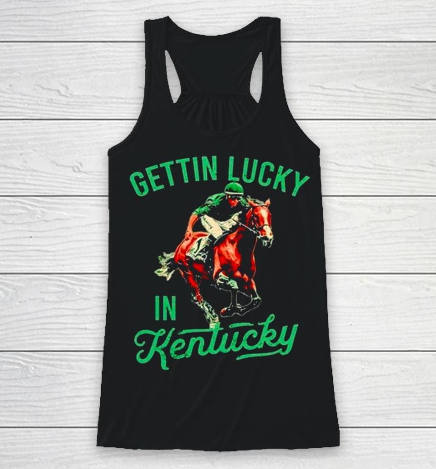 Getting Lucky In Kentucky Derby Horse Racing Racerback Tank