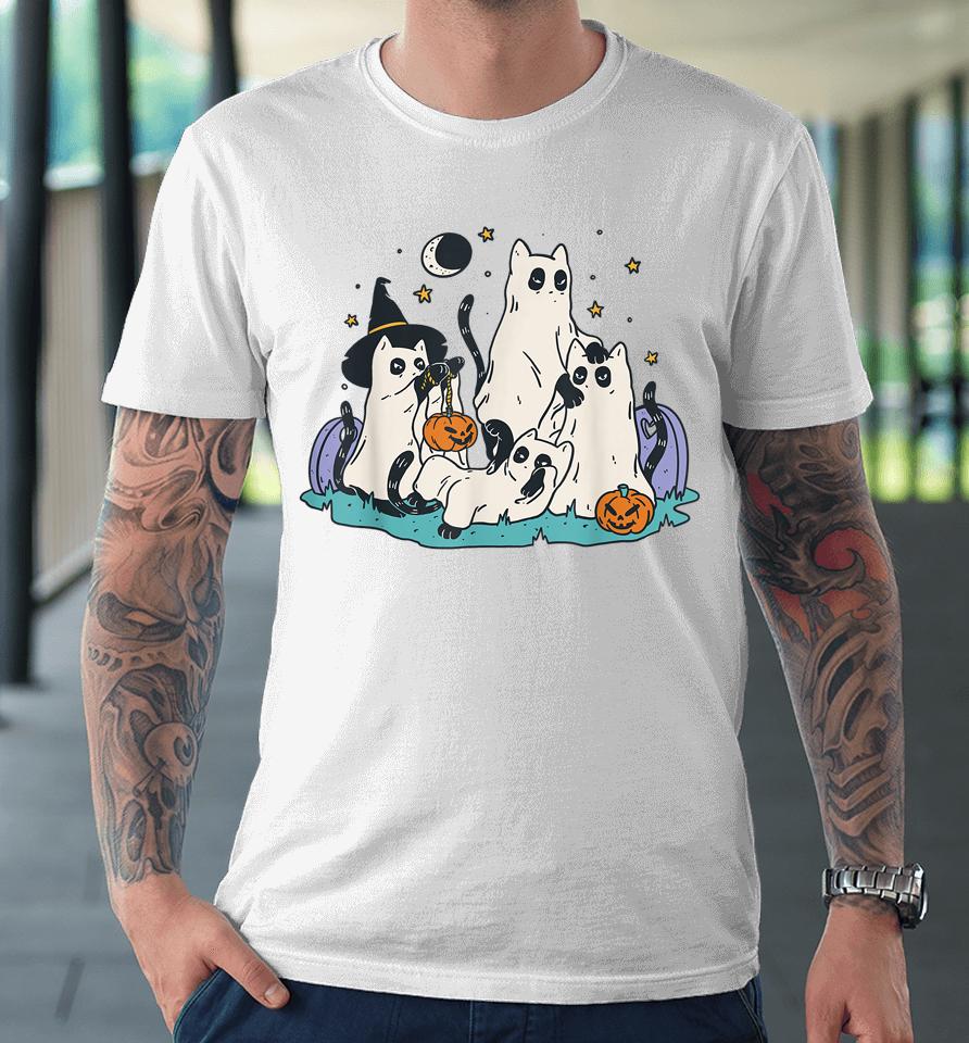 Ghost Cats - Cat Ghosts Halloween Premium T-Shirt