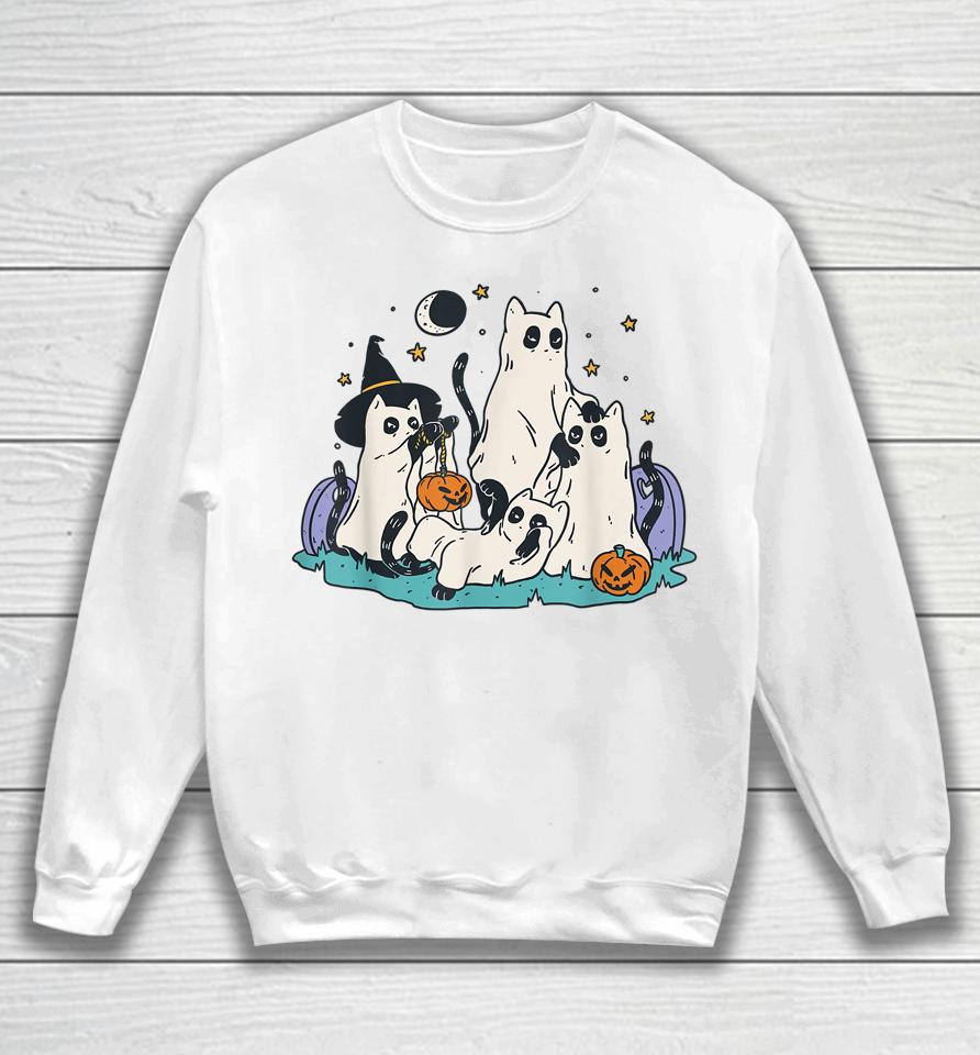 Ghost Cats - Cat Ghosts Halloween Sweatshirt