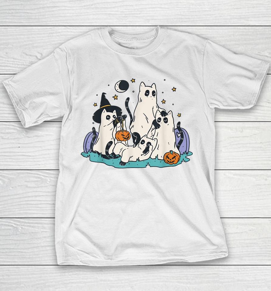 Ghost Cats - Cat Ghosts Halloween Youth T-Shirt