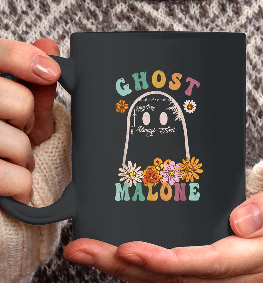 Ghost Malone Fall Season Spooky Halloween Cute Ghost Groovy Coffee Mug
