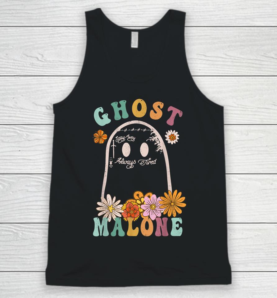 Ghost Malone Fall Season Spooky Halloween Cute Ghost Groovy Unisex Tank Top