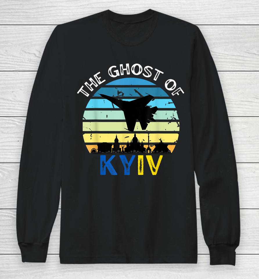 Ghost Of Kyiv Retro Long Sleeve T-Shirt