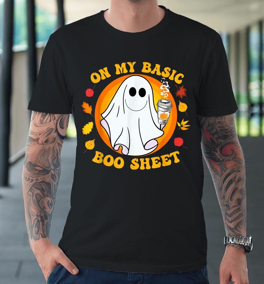 Ghost Pumpkin Spice Latte Fall Vibe Halloween Funny Basic Premium T-Shirt