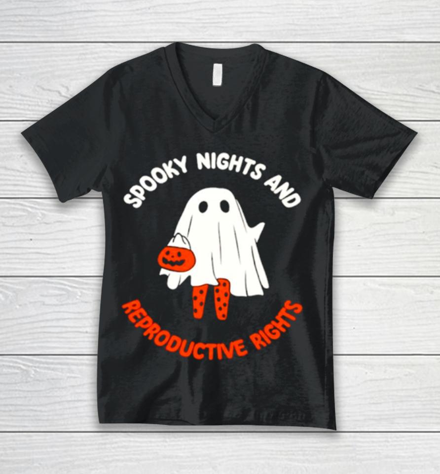 Ghost Spooky Nights And Reproductive Rights Unisex V-Neck T-Shirt