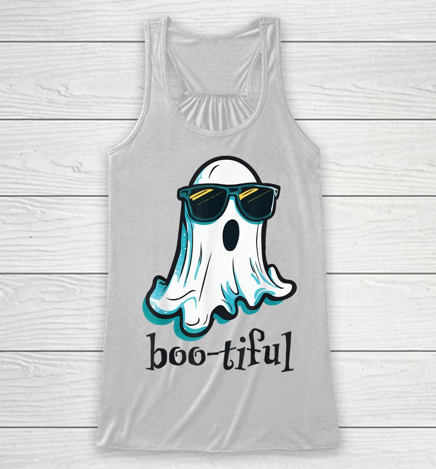 Ghost With Sunglasses - Boo-Tiful Halloween Racerback Tank