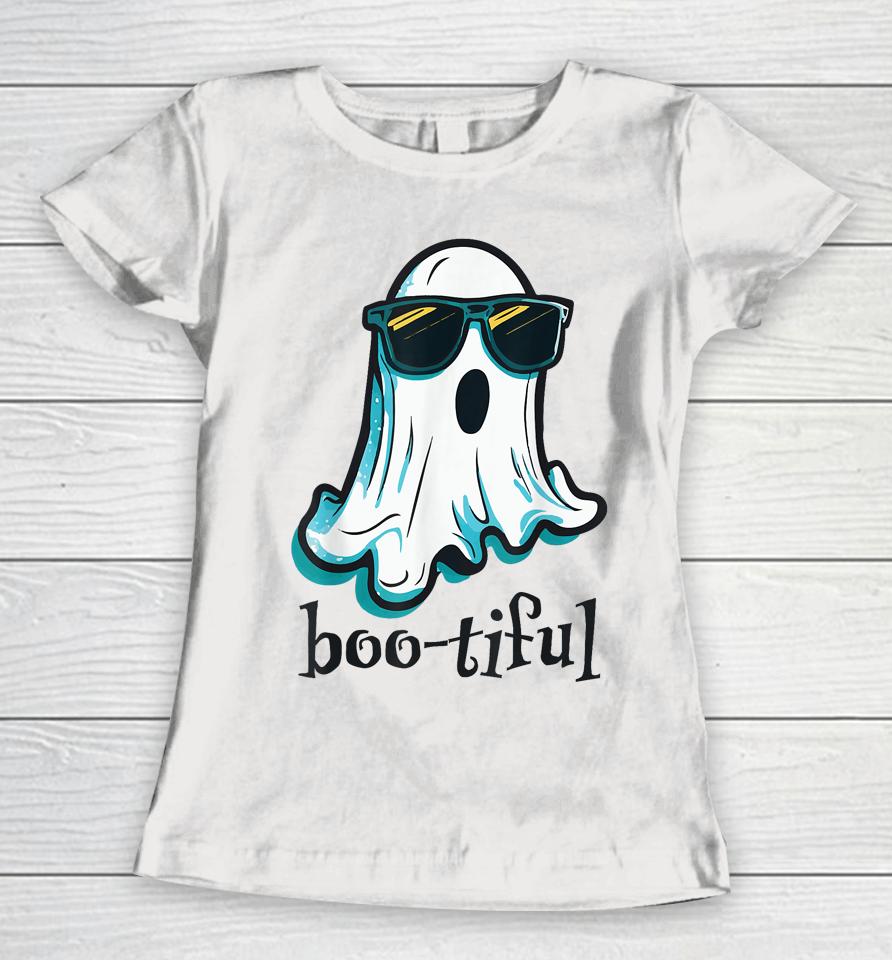 Ghost With Sunglasses - Boo-Tiful Halloween Women T-Shirt