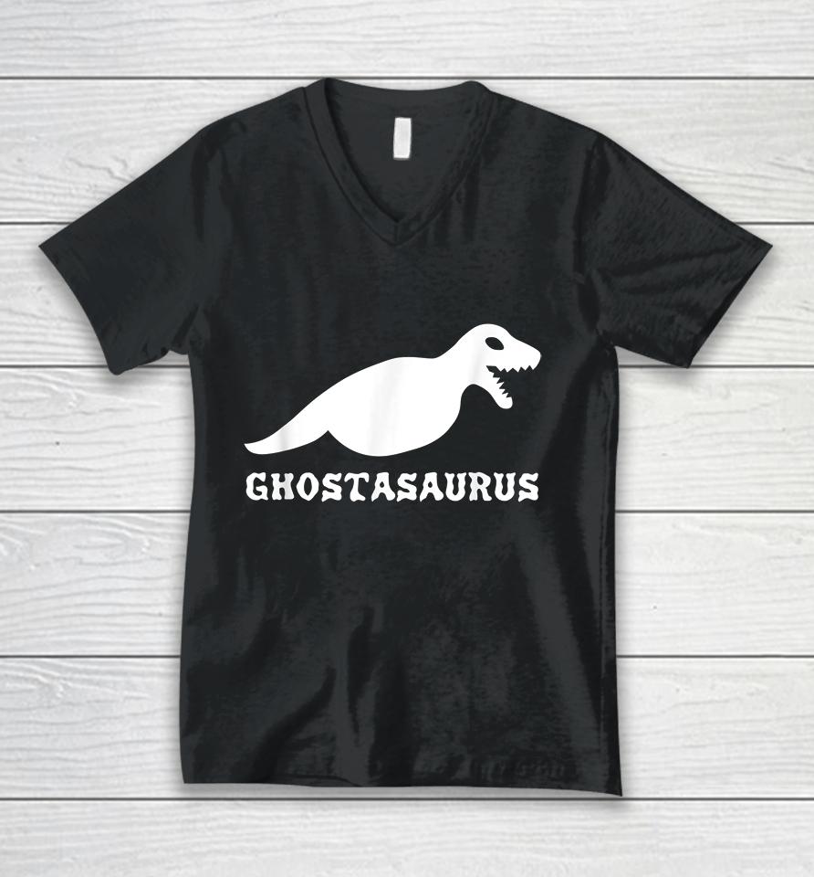 Ghostasaurus Halloween Unisex V-Neck T-Shirt