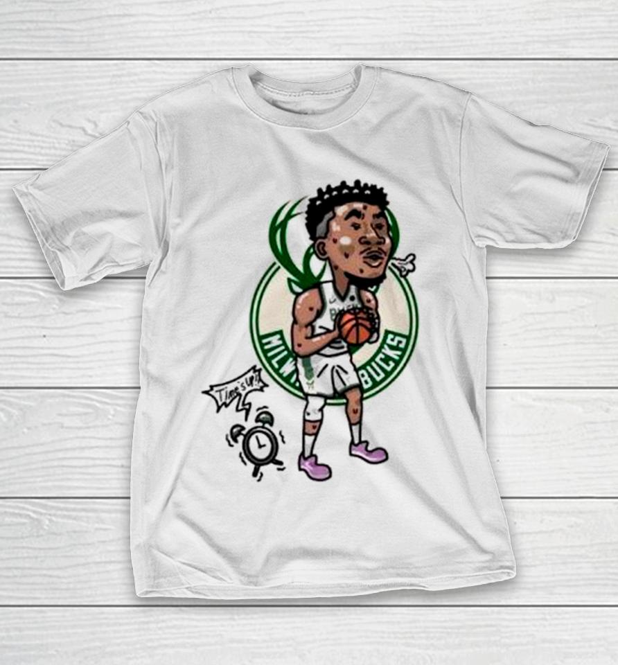 Giannis Antetokounmpo Milwaukee Bucks Player Cartoon T-Shirt