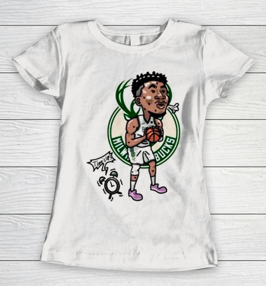 Giannis Antetokounmpo Milwaukee Bucks Player Cartoon Women T-Shirt