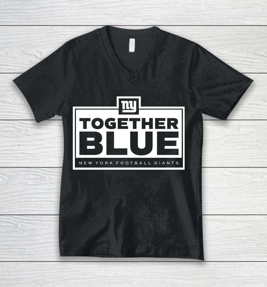 Giants Shop Fanatics Branded Royal New York Giants Together Blue Unisex V-Neck T-Shirt