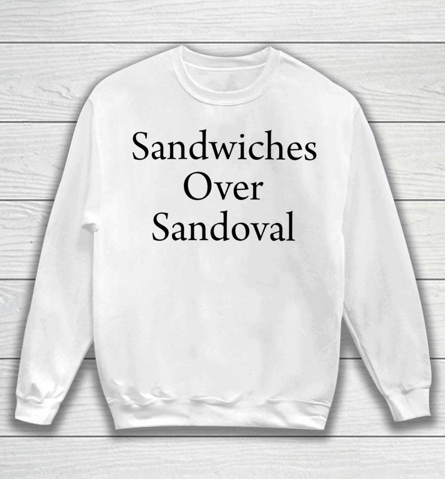 Gibson Johns Wearing Sandwiches Over Sandoval Sweatshirt