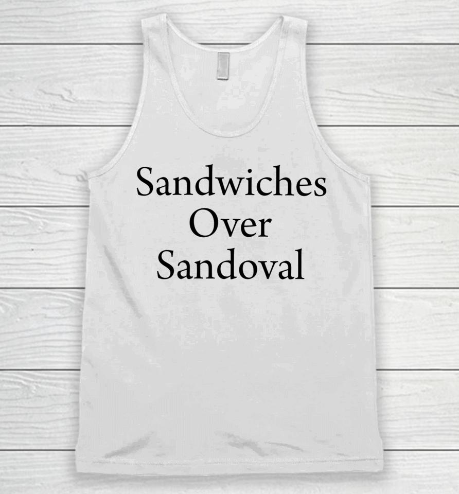 Gibson Johns Wearing Sandwiches Over Sandoval Unisex Tank Top