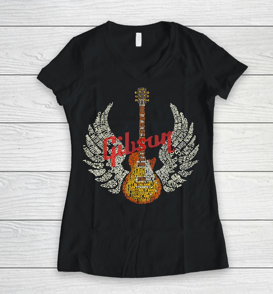 Gibsons Guitar Women V-Neck T-Shirt
