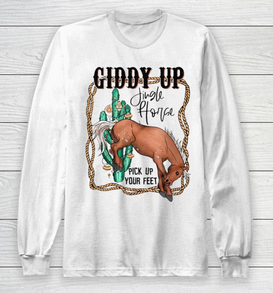 Giddy Up Jingle Horse Country Western Christmas Long Sleeve T-Shirt