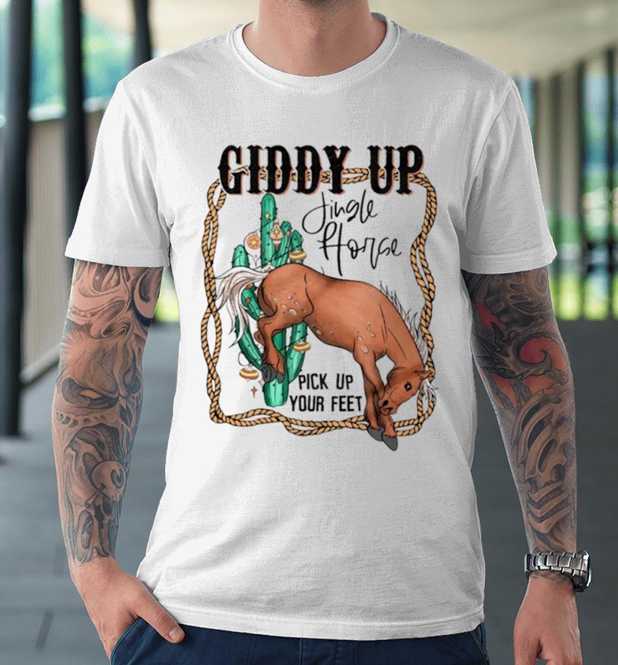 Giddy Up Jingle Horse Country Western Christmas Premium T-Shirt