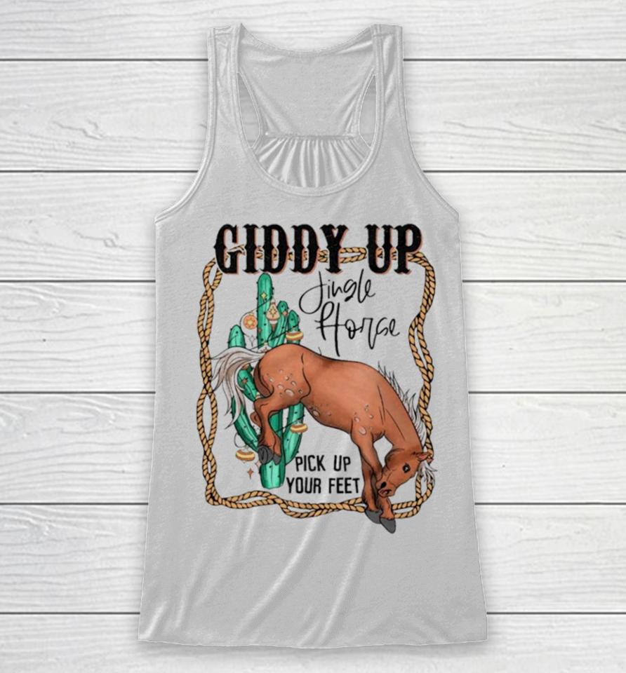 Giddy Up Jingle Horse Country Western Christmas Racerback Tank