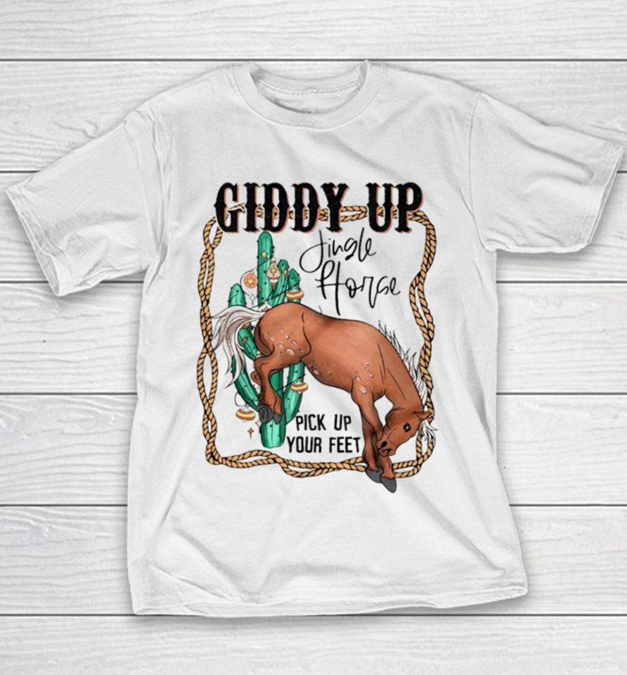 Giddy Up Jingle Horse Country Western Christmas Youth T-Shirt