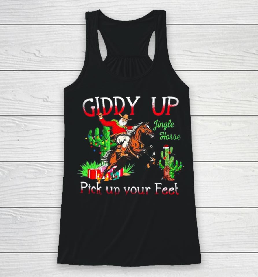 Giddy Up Jingle Horse Pick Up Your Feet Christmas Unique Holiday T Designshirts Racerback Tank