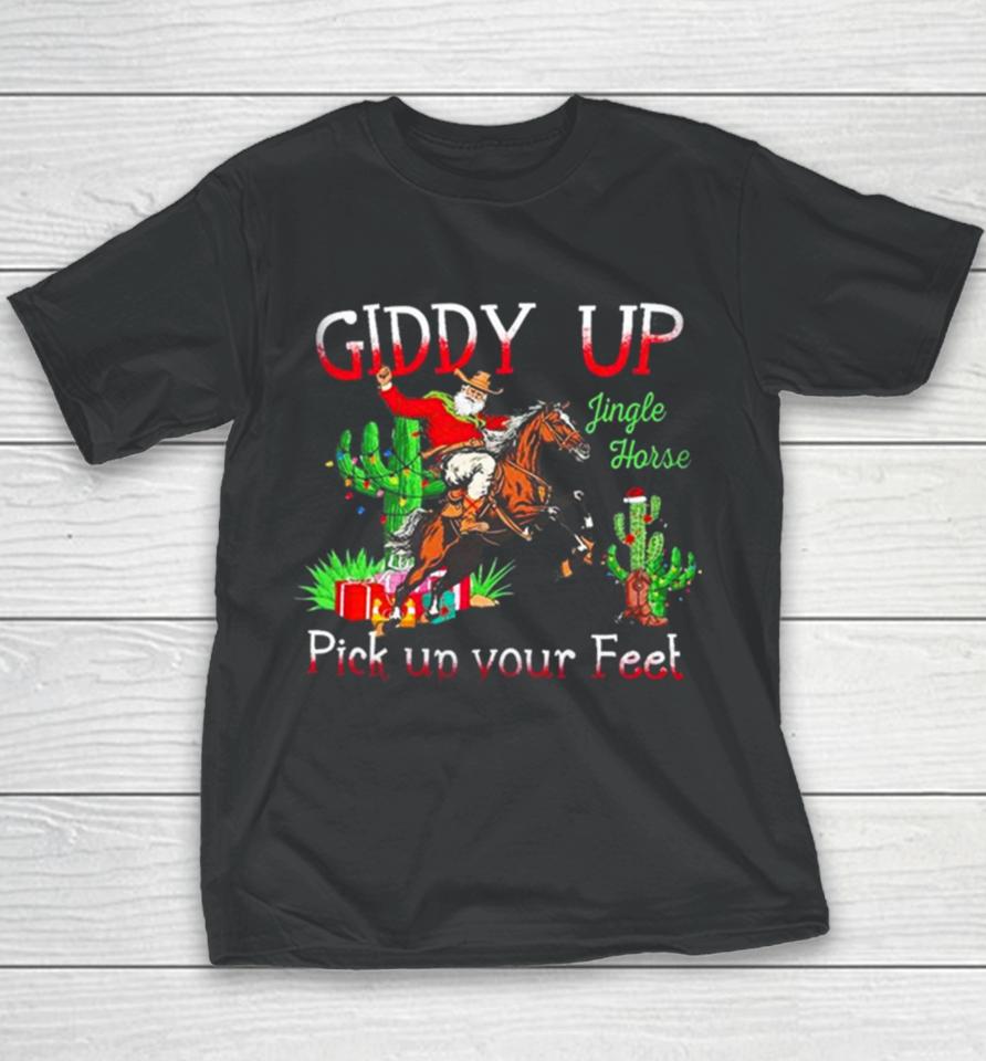 Giddy Up Jingle Horse Pick Up Your Feet Christmas Unique Holiday T Designshirts Youth T-Shirt