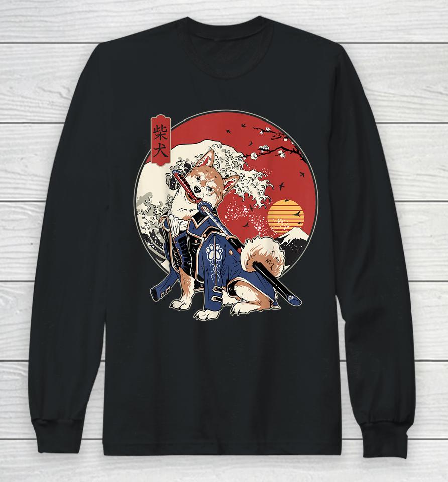 Gift For Japanese Friends Family Shiba Samurai Ninja General Long Sleeve T-Shirt