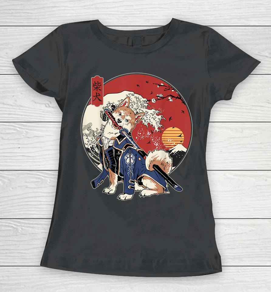 Gift For Japanese Friends Family Shiba Samurai Ninja General Women T-Shirt