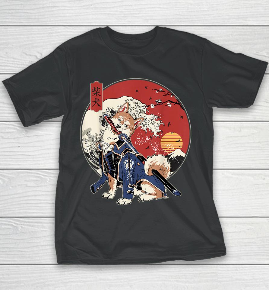Gift For Japanese Friends Family Shiba Samurai Ninja General Youth T-Shirt