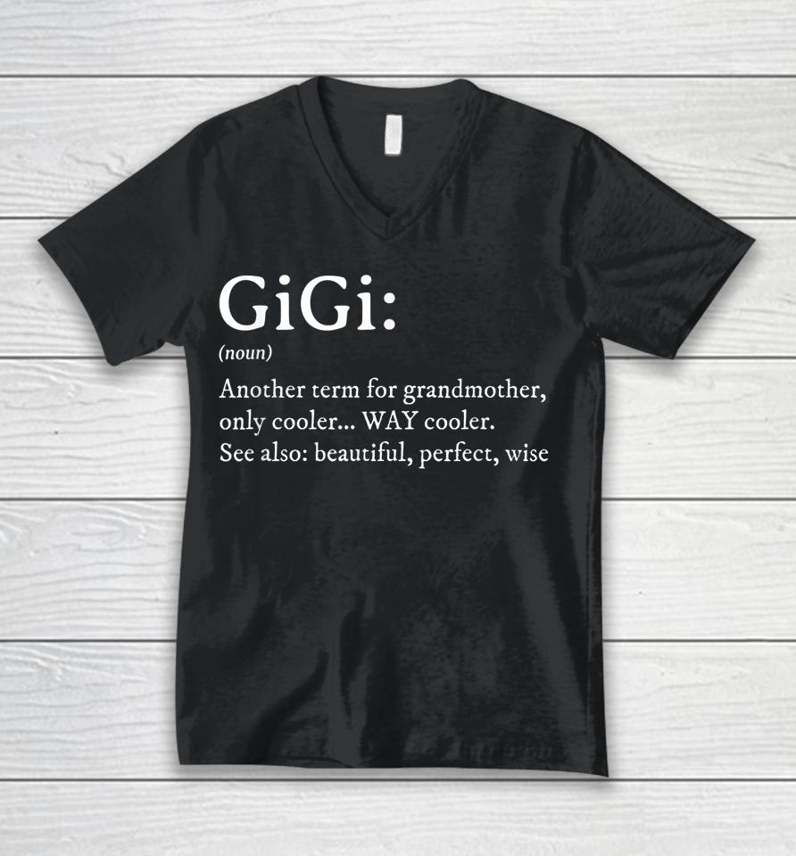 Gigi Definition Gift Grandma Birthday Unisex V-Neck T-Shirt