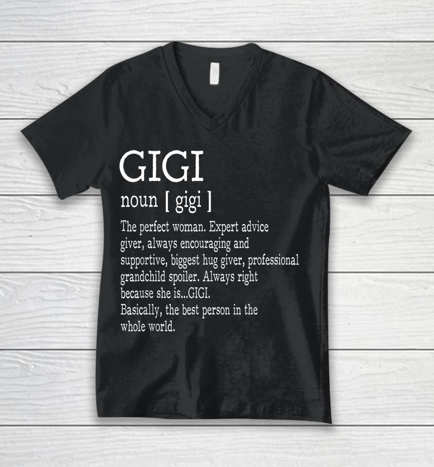 Gigi Definition Grandma Mother Day Unisex V-Neck T-Shirt