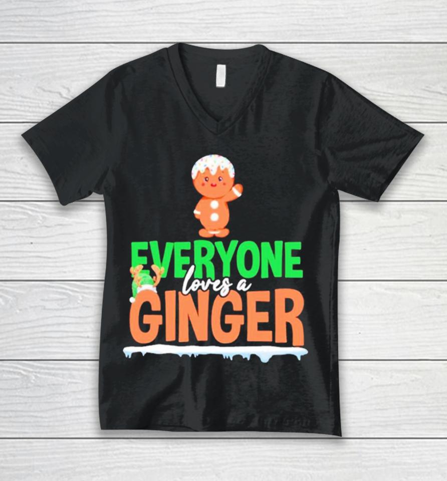 Gingerbread Everyone Loves A Ginger Christmas Unisex V-Neck T-Shirt