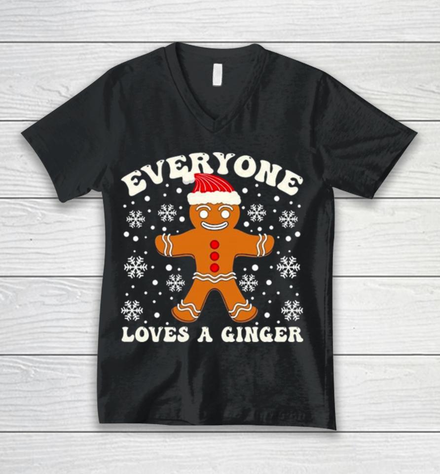 Gingerbread Everyone Loves A Ginger Christmas Unisex V-Neck T-Shirt