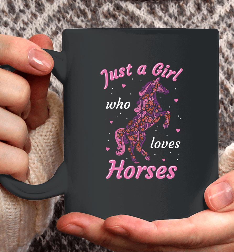Girl Who Loves Horses Equestrian Horse Design For Girls Coffee Mug