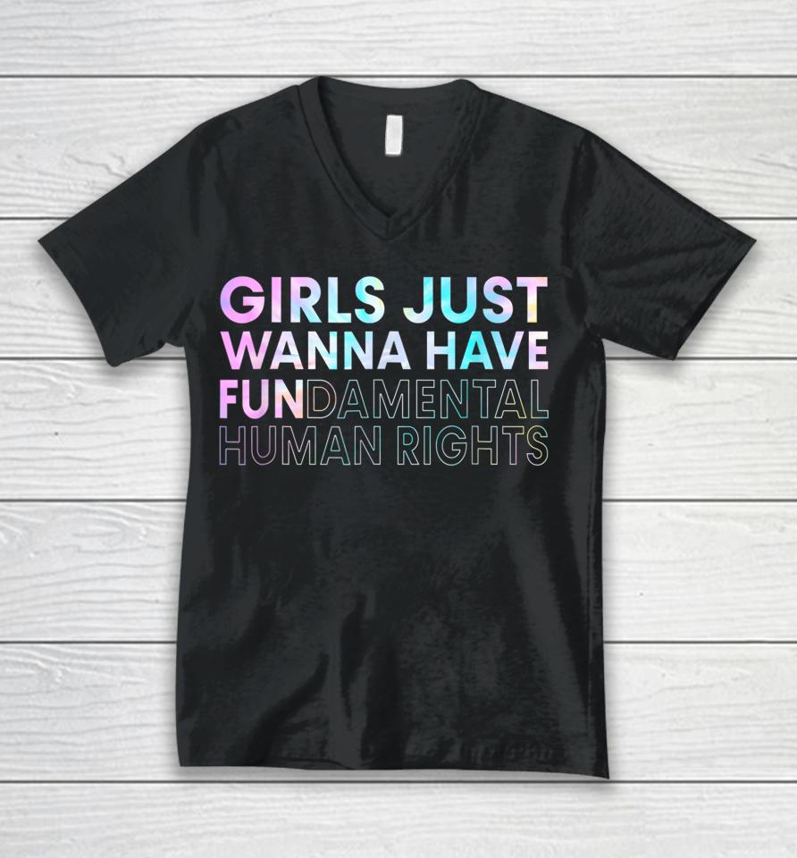 Girls Just Wanna Have Fundamental Rights Unisex V-Neck T-Shirt