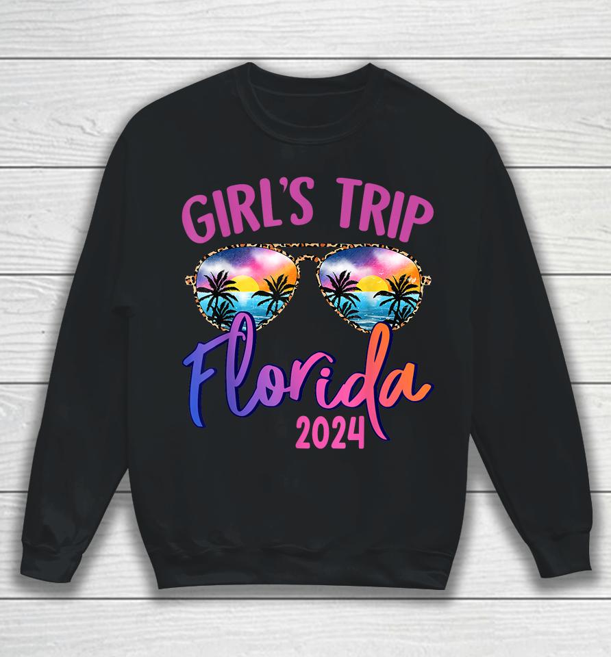 Girls Trip Florida 2024 Sunglasses Summer Girlfriend Group Sweatshirt