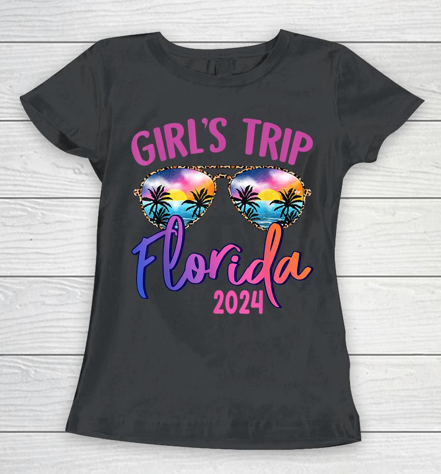 Girls Trip Florida 2024 Sunglasses Summer Girlfriend Group Women T-Shirt