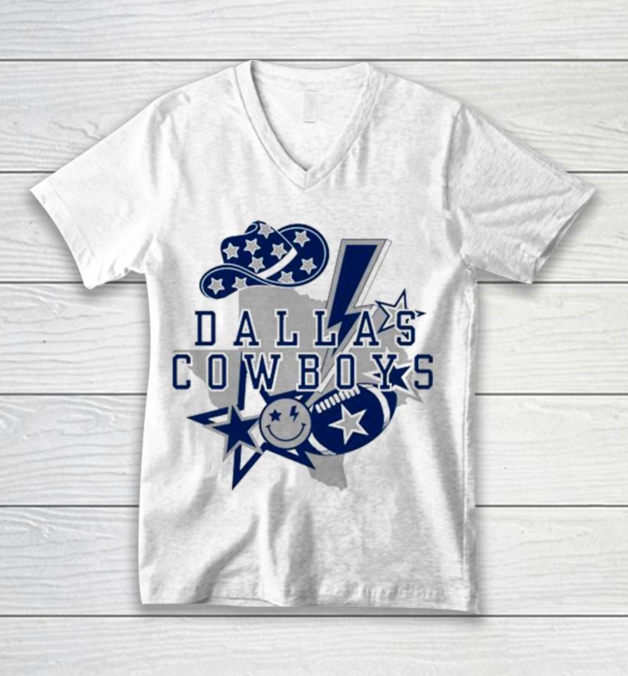 Glorious Dallas Cowboys Star Lighting Hat Football Unisex V-Neck T-Shirt