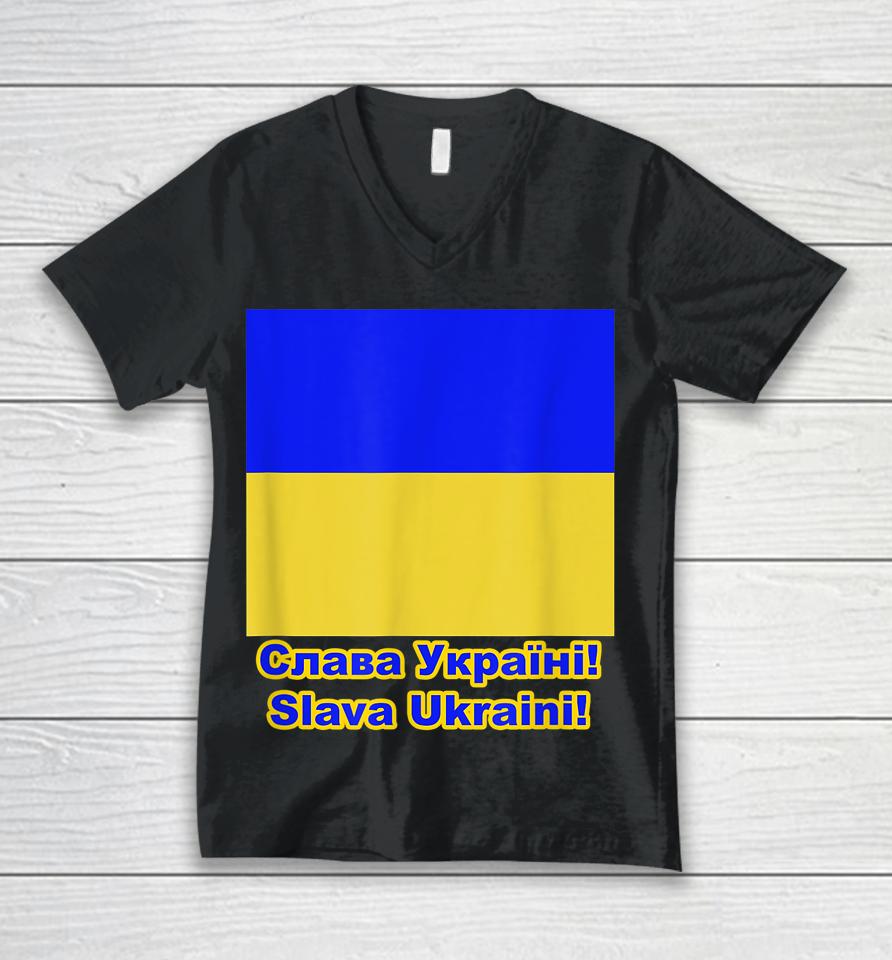 Glory To Ukraine Unisex V-Neck T-Shirt