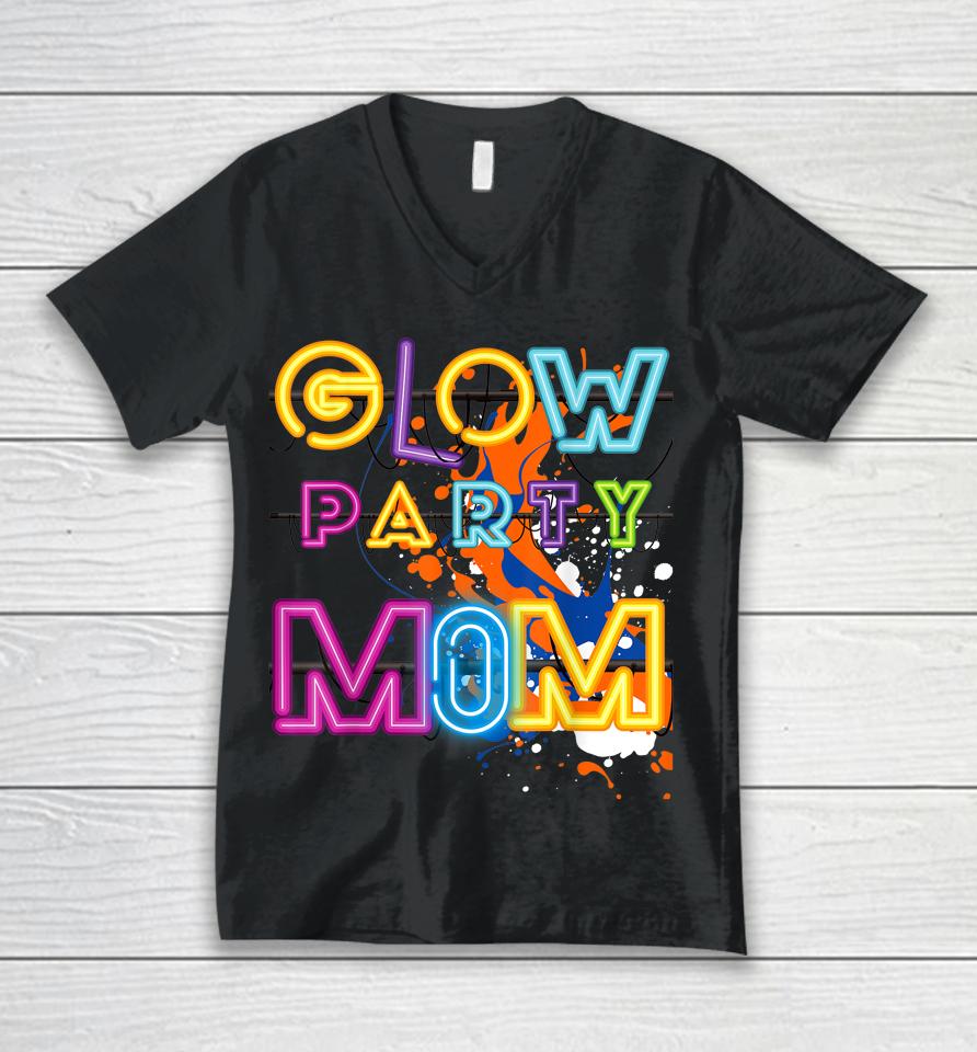 Glow Party Clothing Glow Party Mom Birthday Retro Unisex V-Neck T-Shirt