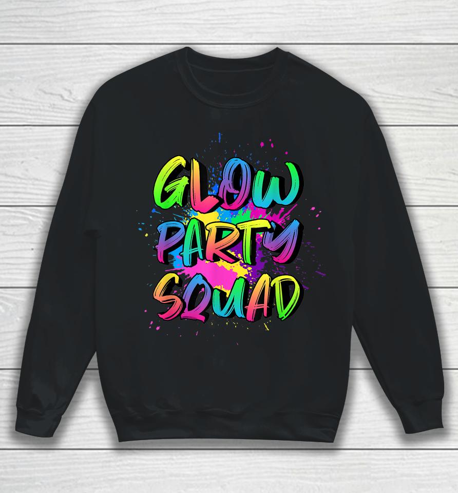 Glow Party Squad Costume 80S Glow Halloween Party Outfit Sweatshirt