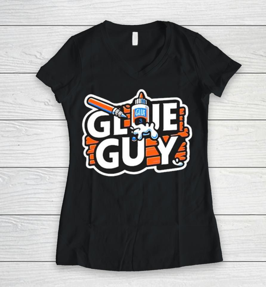 Glue Guy 3 New York Knicks Women V-Neck T-Shirt