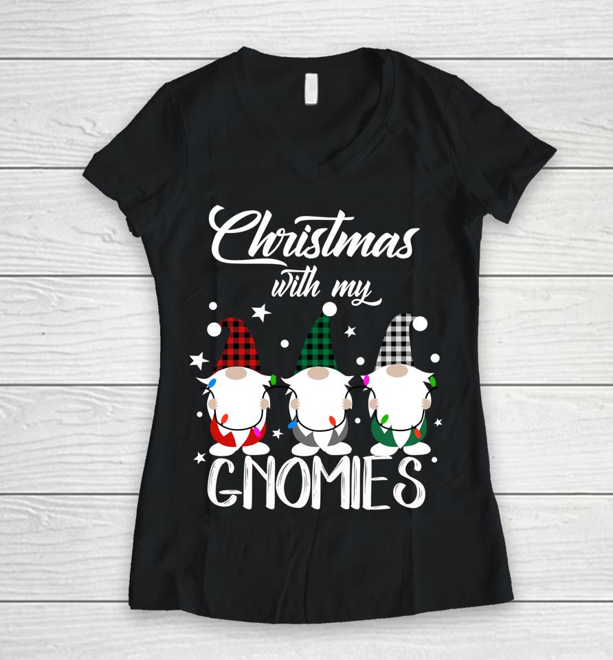 Gnome Family Christmas Women V-Neck T-Shirt