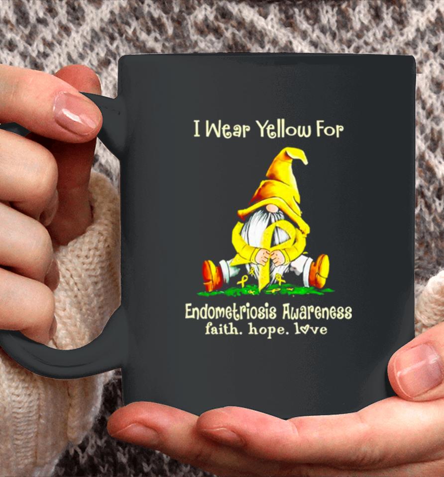 Gnome I Wear Yellow For Endometriosis Awareness Faith Hope Love Coffee Mug