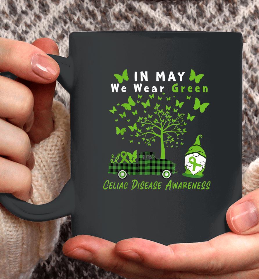 Gnome In May We Wear Green Ribbon Celiac Disease Awareness Coffee Mug