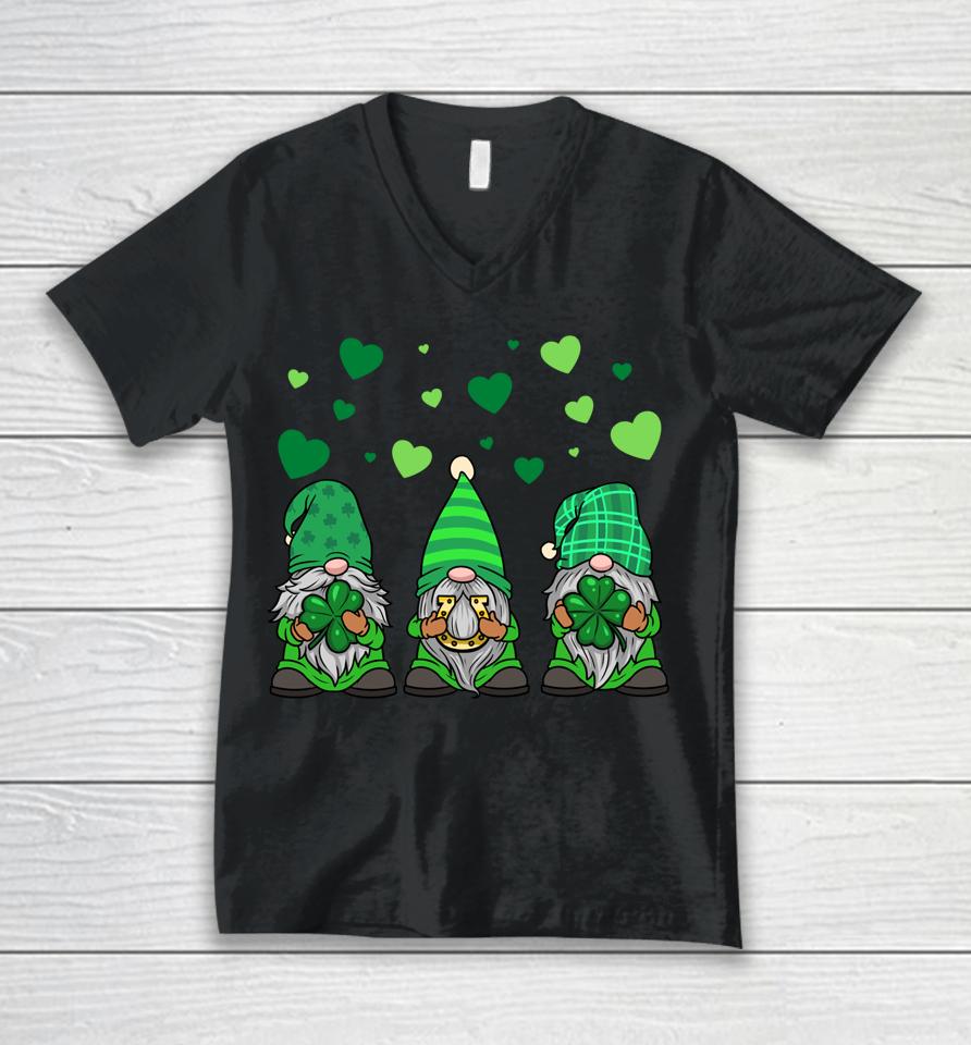 Gnome Leprechaun Green Gnomes Tomte St Patrick's Day Unisex V-Neck T-Shirt