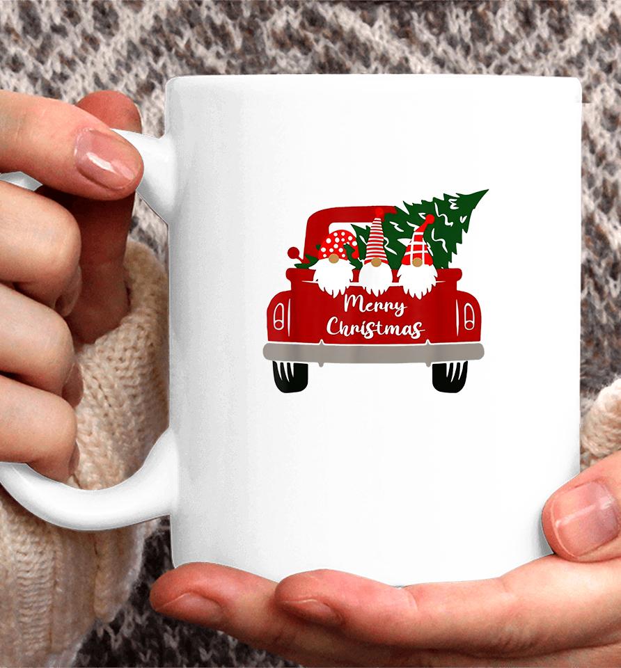 Gnome Red Truck Merry Christmas Coffee Mug